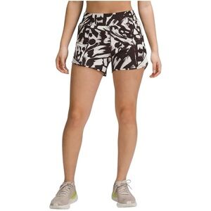 NWT Lululemon Hotty Hot HR Short *Long 4" in Monarch Bloom Bone Espresso/Bone